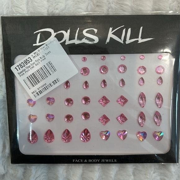 SUGAR THRILLZ DOLLS KILL MAKE UP FACE GEM & EYELASHES BUNDLE NEW W TAGS PINK - Picture 4 of 4